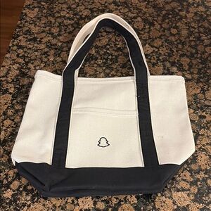Snapchat branded White and Black Tote Bag